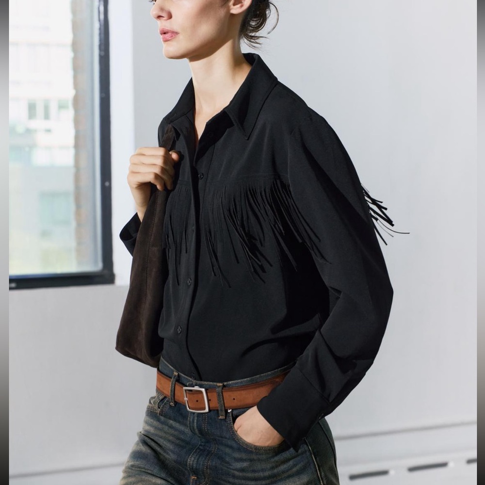 ZARA Fringed Collared Shirt